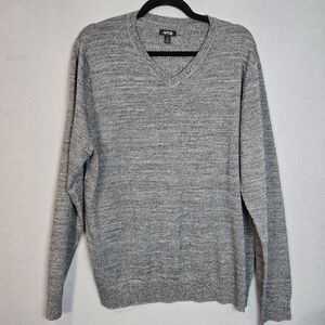 Apt. 9 Men's Gray Merino Wool Blend Sweater Long Sleeve V Neck XL